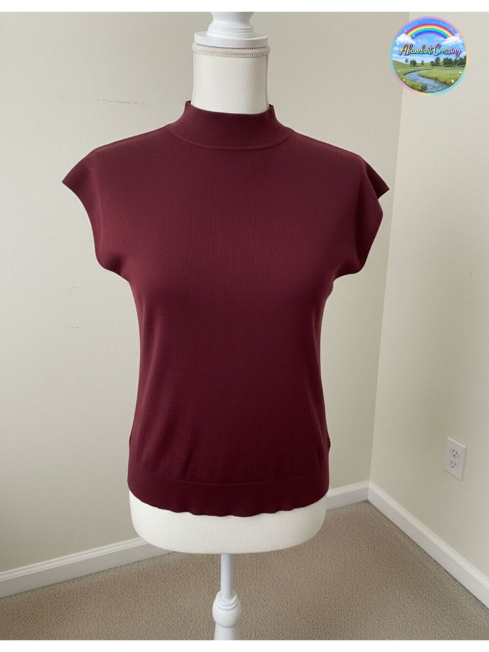 Sampeel Mock Neck Short Sleeve Knit Pullover Top Lightweight Summer Sweater